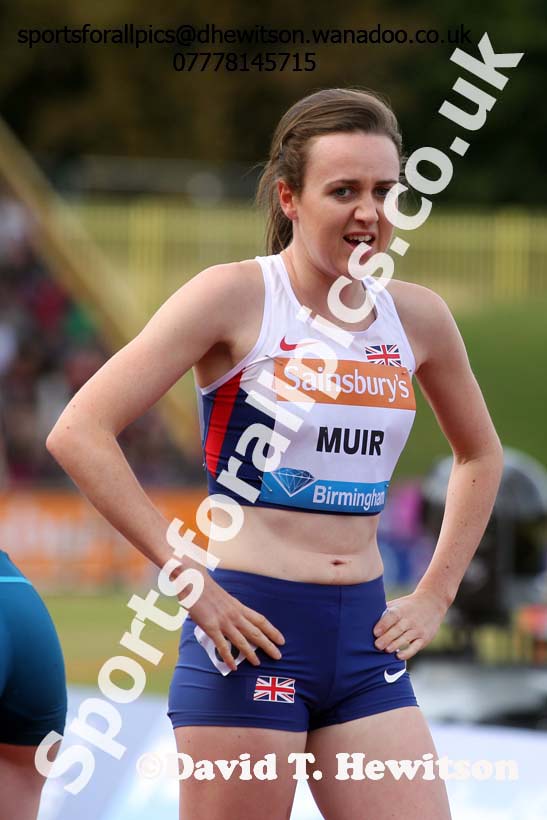 Laura Muir after the 800 metres at the Sainsbury's Birmingham Grand Prix. Photos: David T. Hewitson/Sports for All Pics